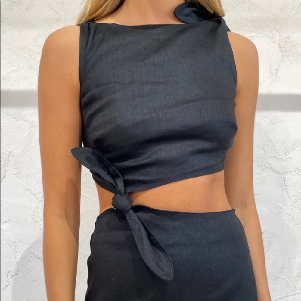 SIR Ambroise Knot Dress Black Designer 2/US6